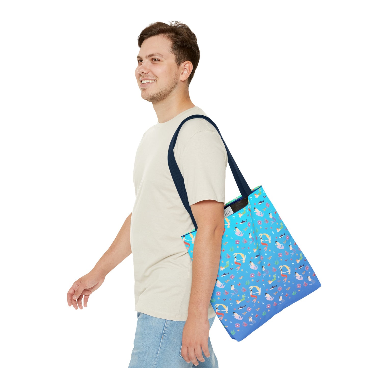 Merman at Play tote bag