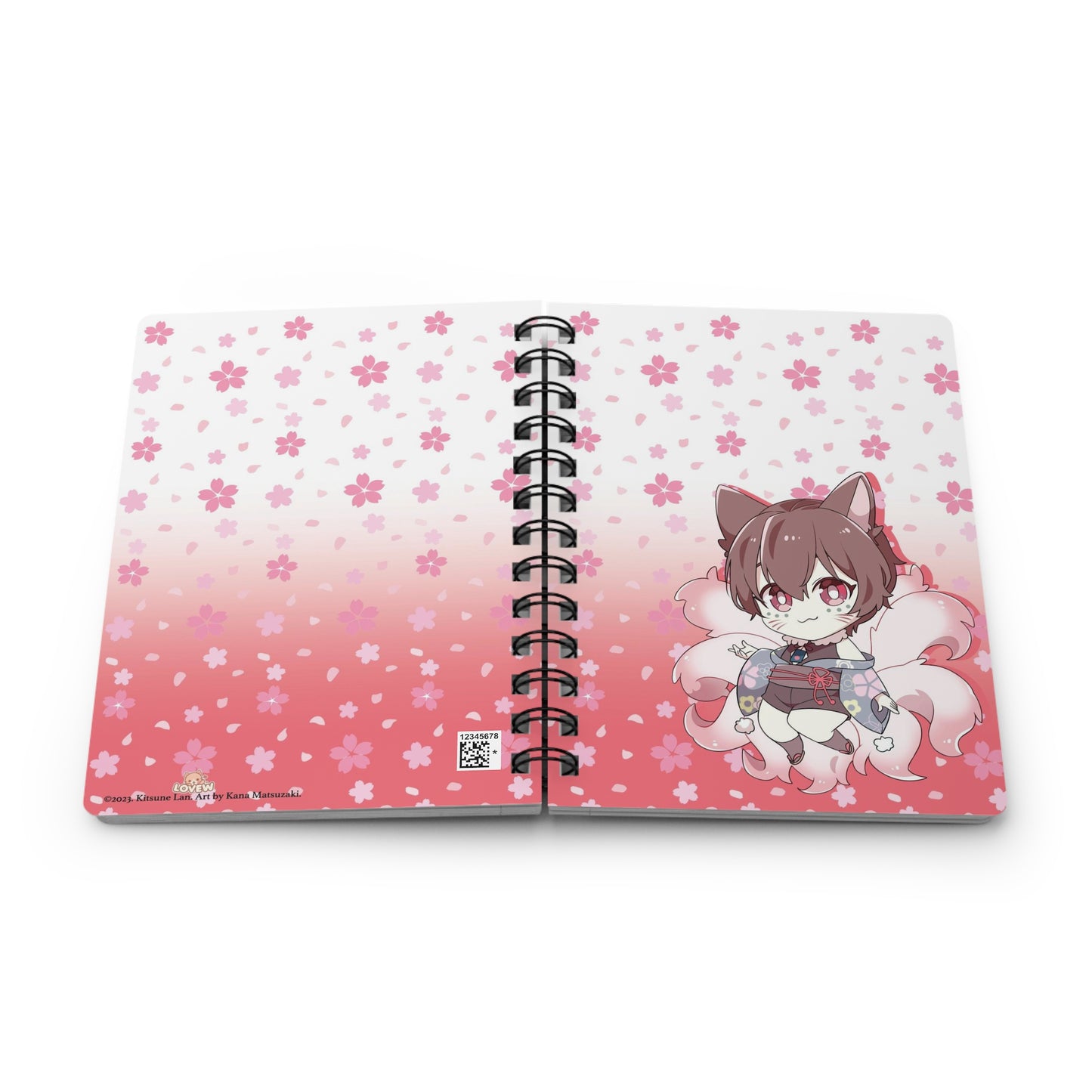 Kitsune Lan Spiral Bound Journal