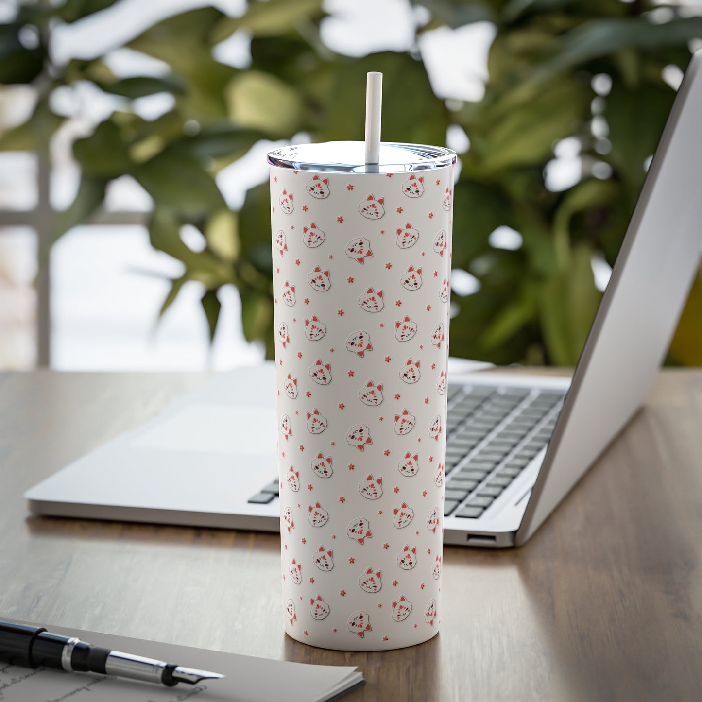 Kitsune Steel Tumbler with Straw, 20oz