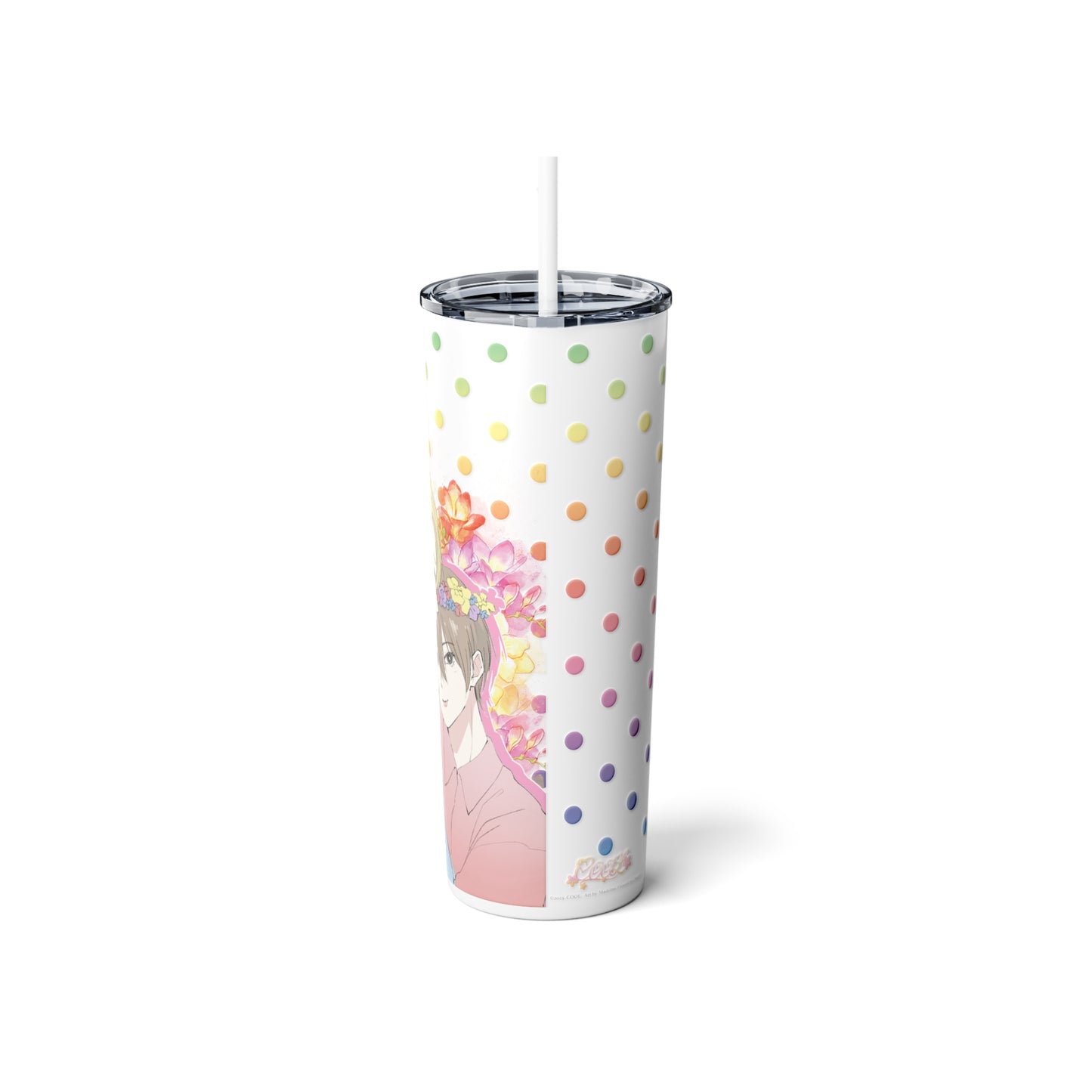 May Flowers Steel Tumbler with Straw, 20oz