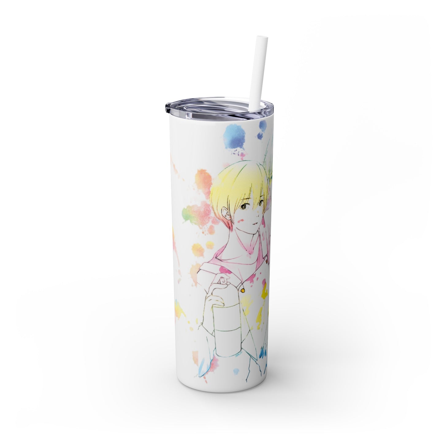 Glittery Pride Painters Tumbler with Straw, 20oz