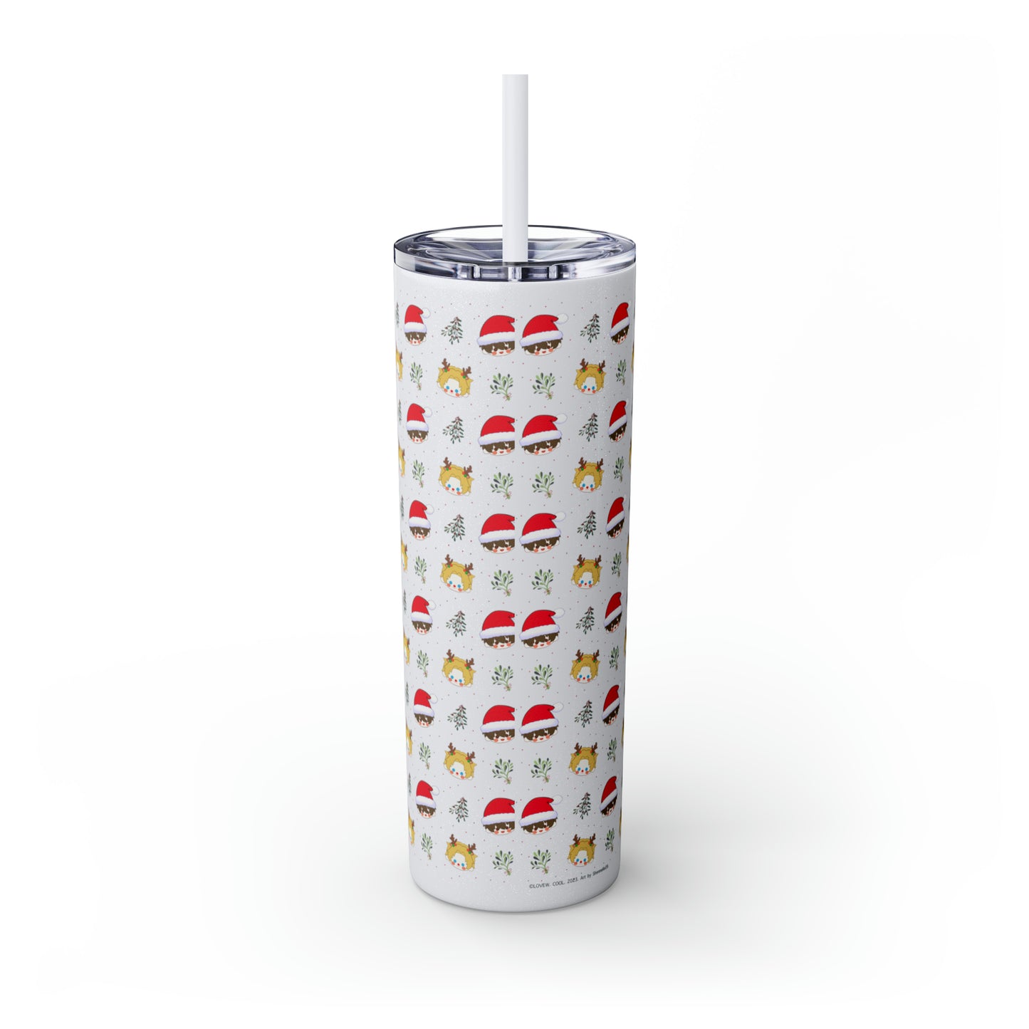 Christmas Cuties Skinny Tumbler with Straw, 20oz