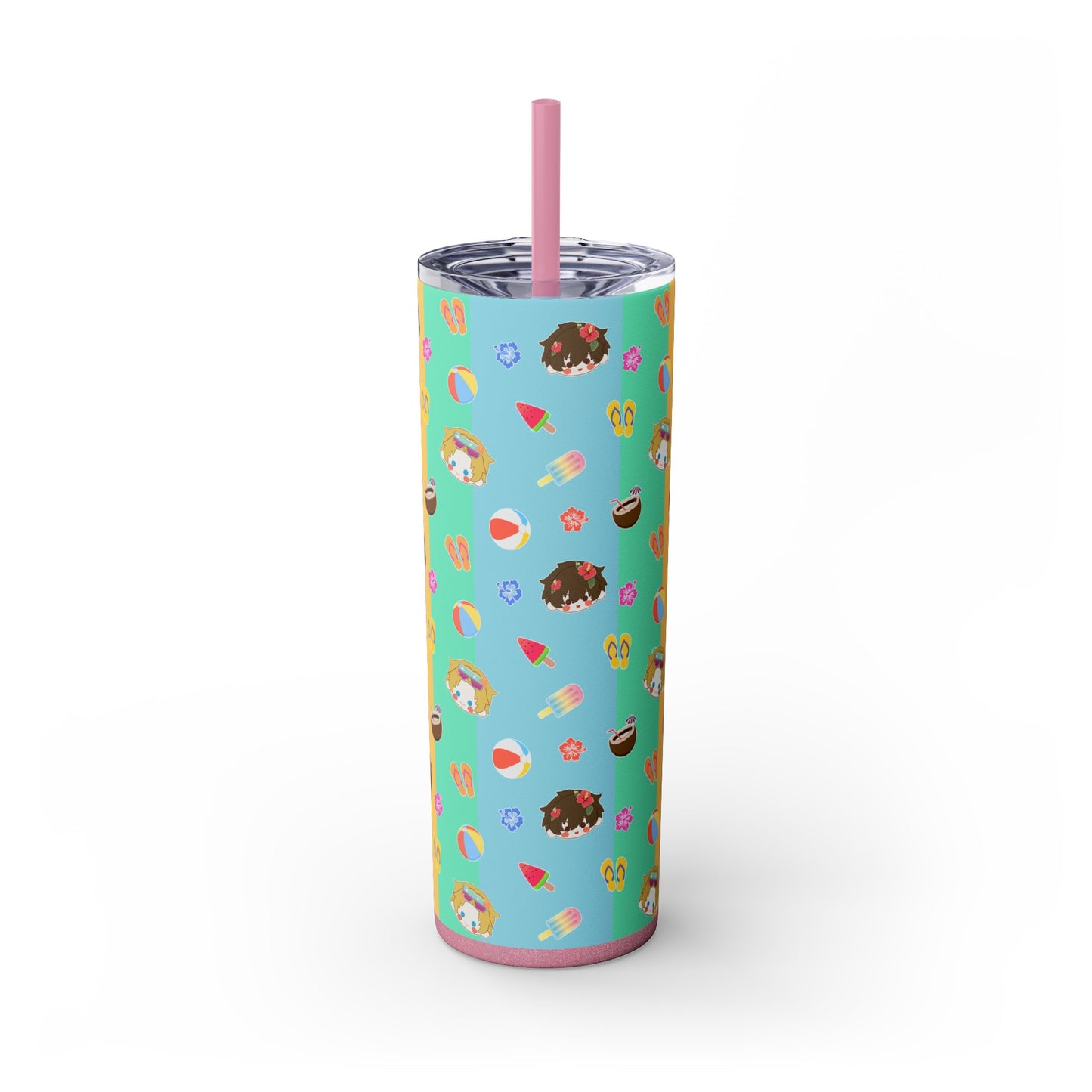 Life's Beach Slim Tumbler with Straw, 20oz