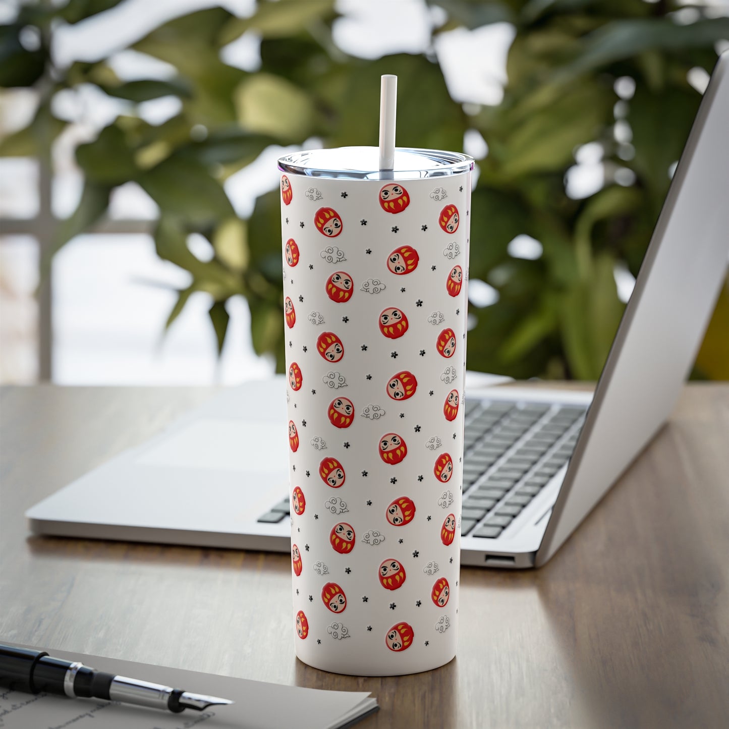 Daruma Steel Tumbler with Straw, 20oz