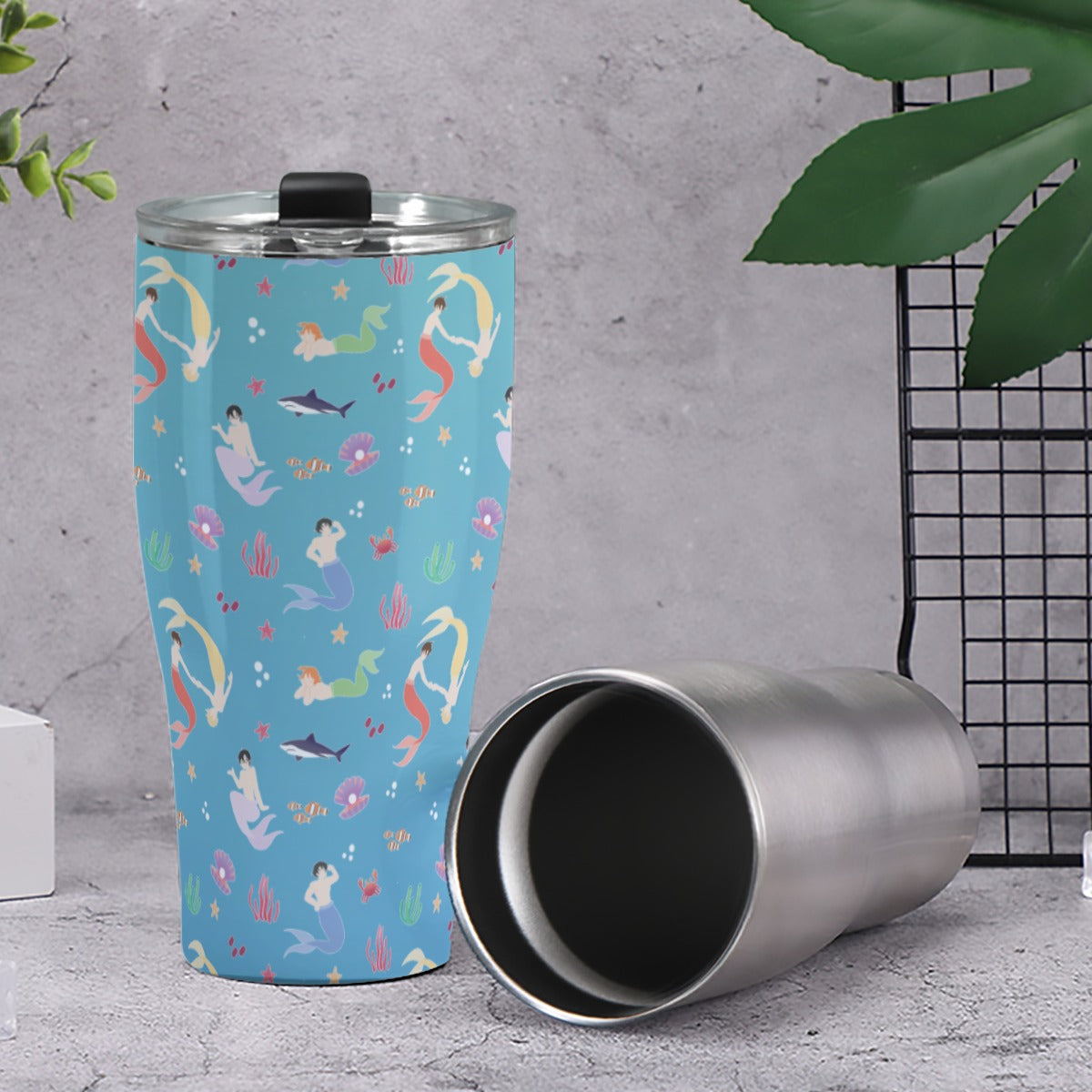 Mermen at Play Tumbler 30oz