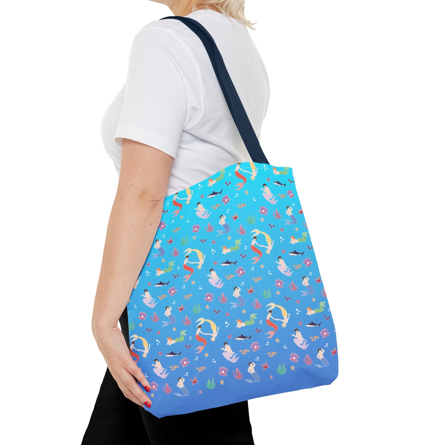 Merman at Play tote bag