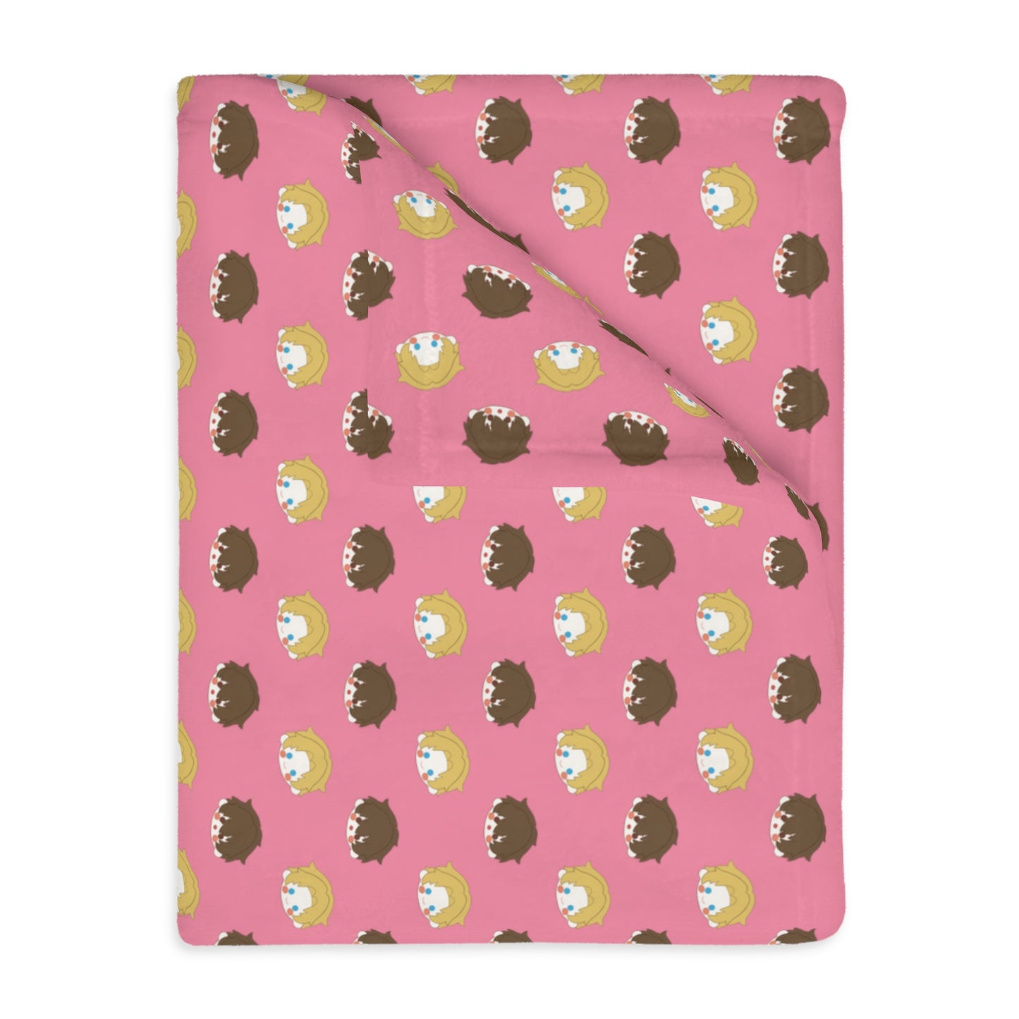 FACE! (Pink)Velveteen Minky Blanket