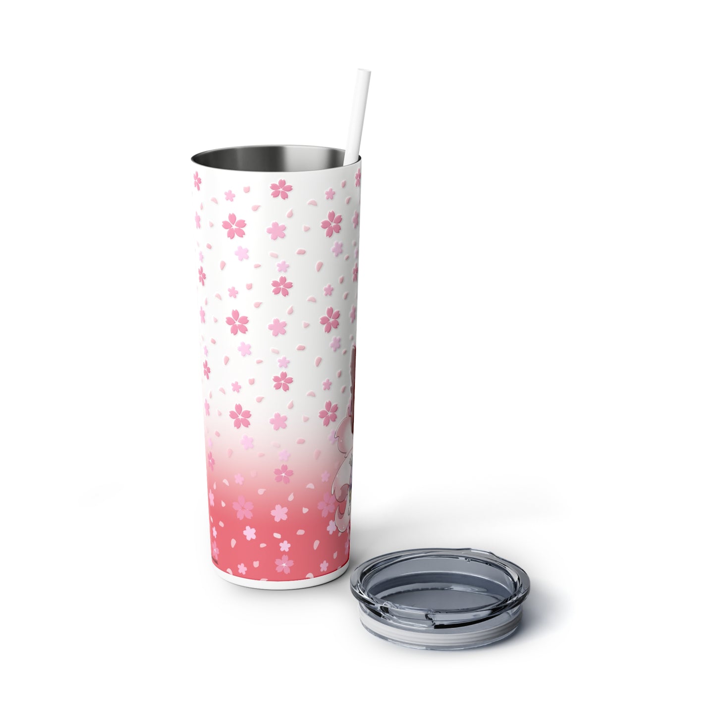 Kitsune Lan Steel Tumbler with Straw, 20oz