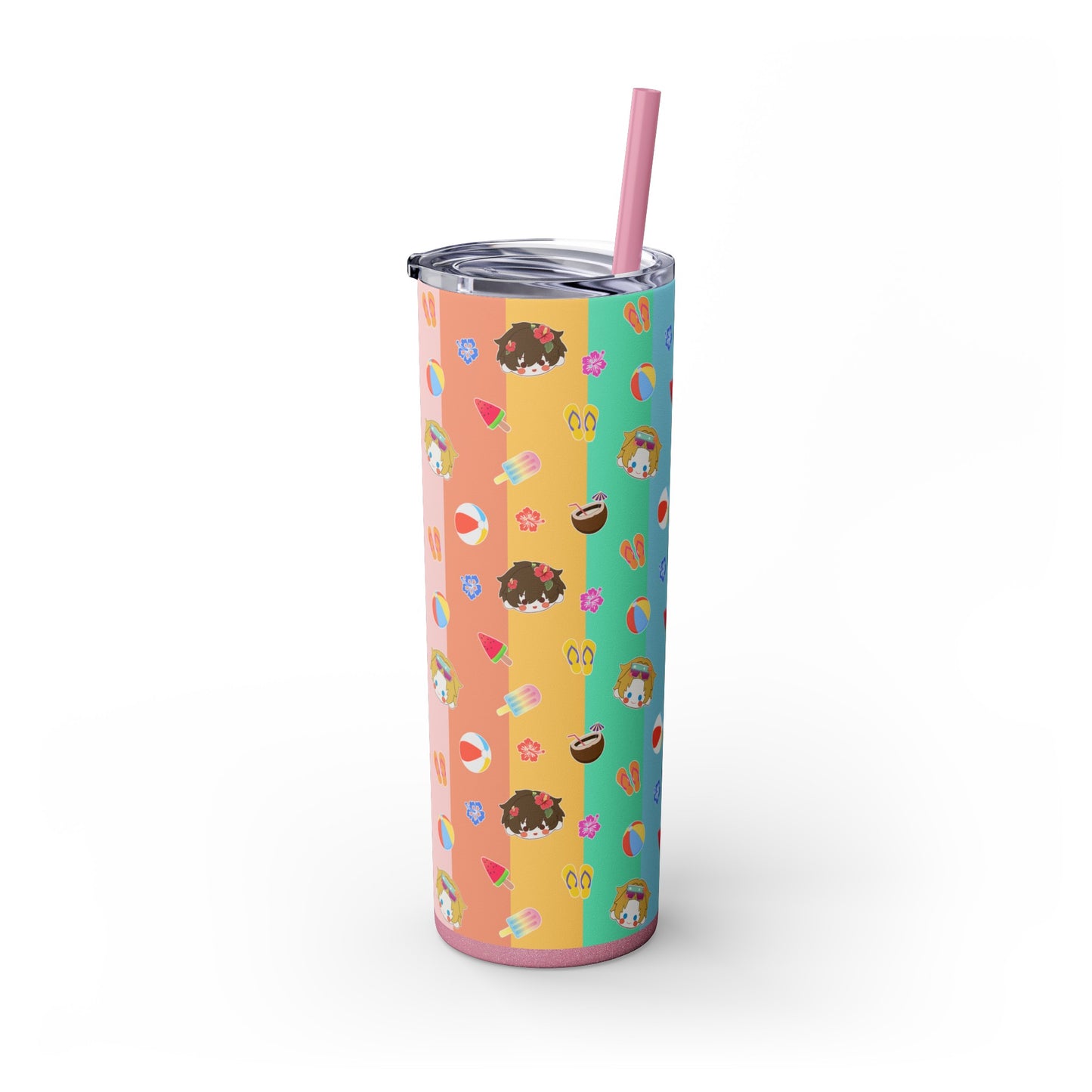 Life's Beach Slim Tumbler with Straw, 20oz