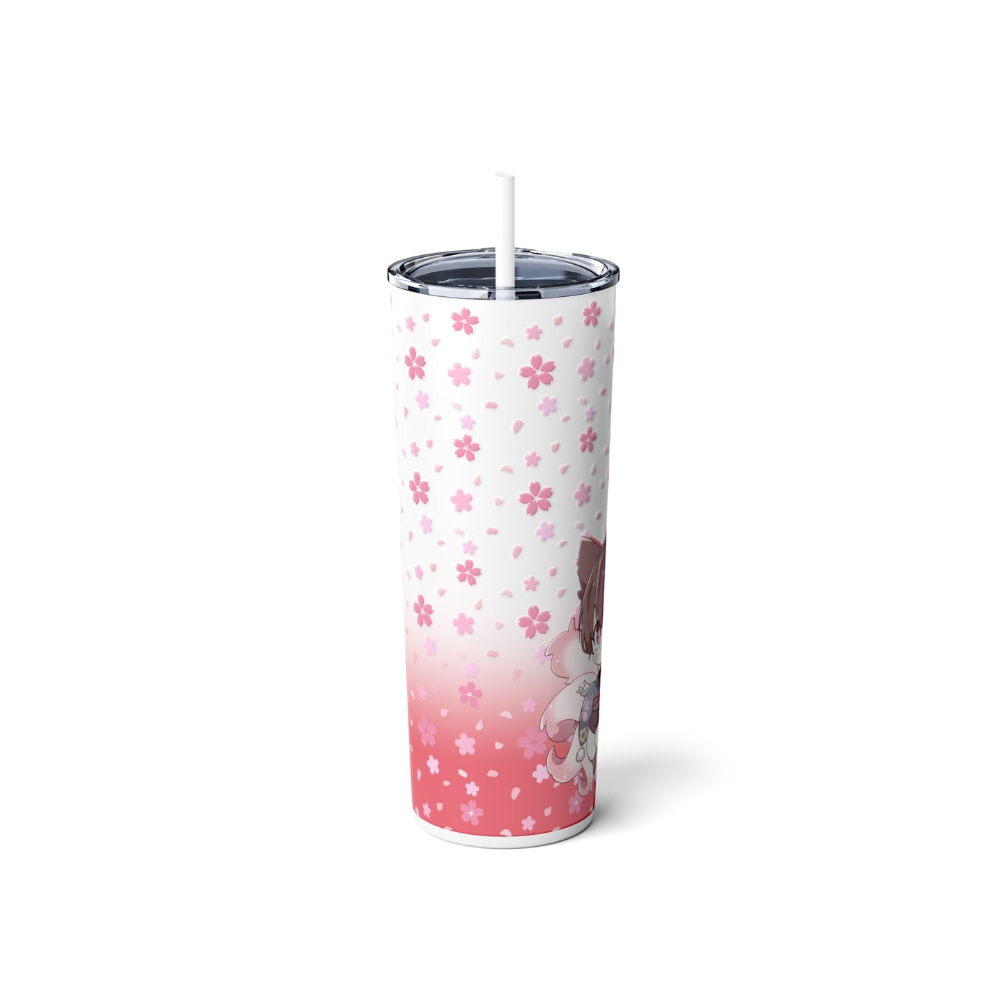 Kitsune Lan Steel Tumbler with Straw, 20oz