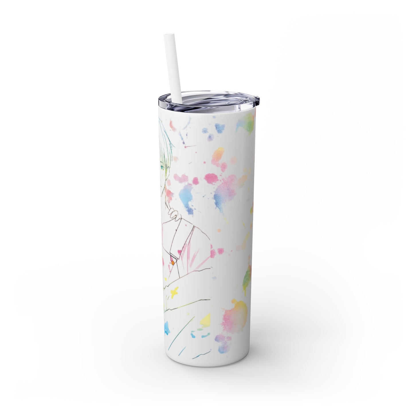 Glittery Pride Painters Tumbler with Straw, 20oz