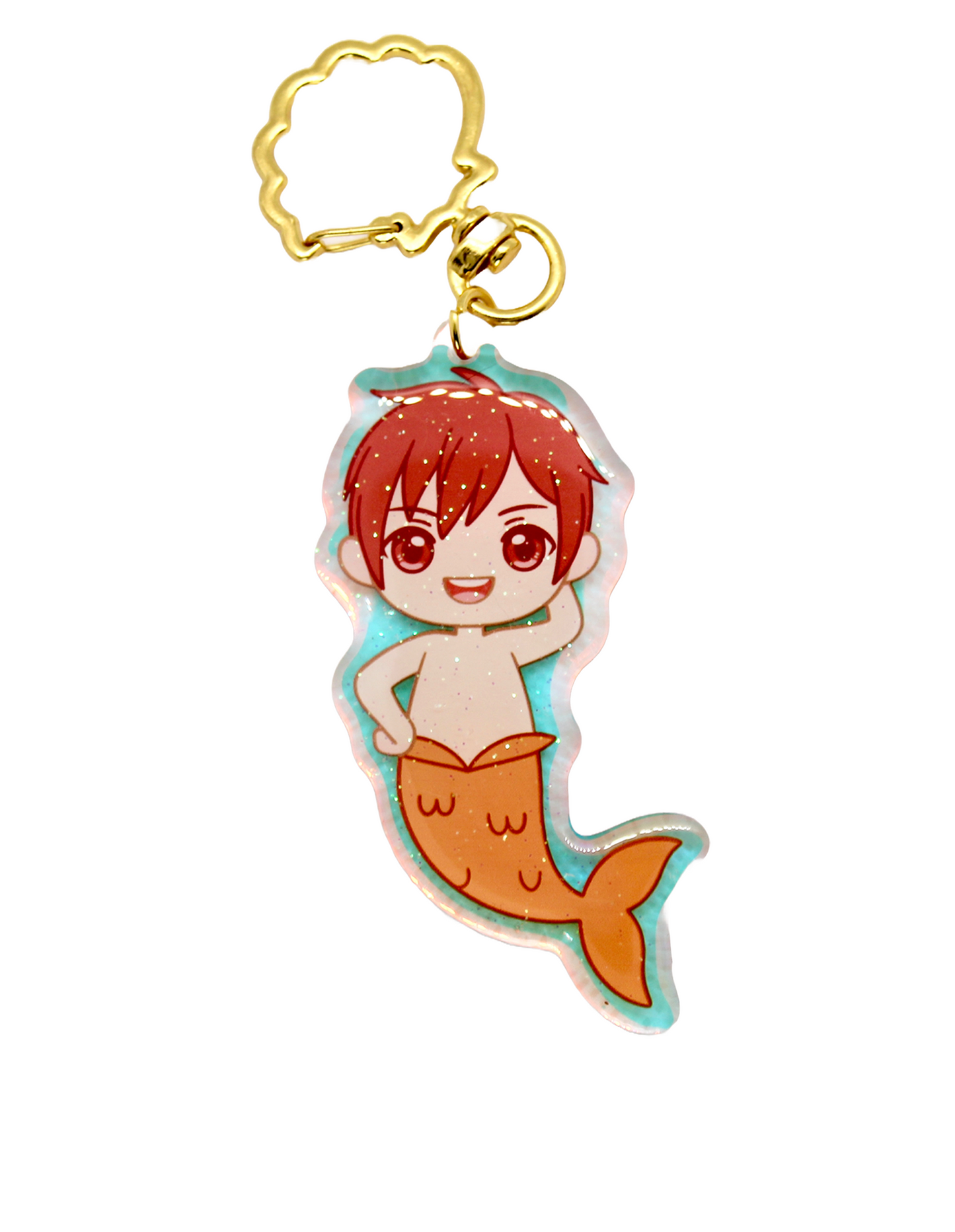 Orange Merman Acrylic Keychain