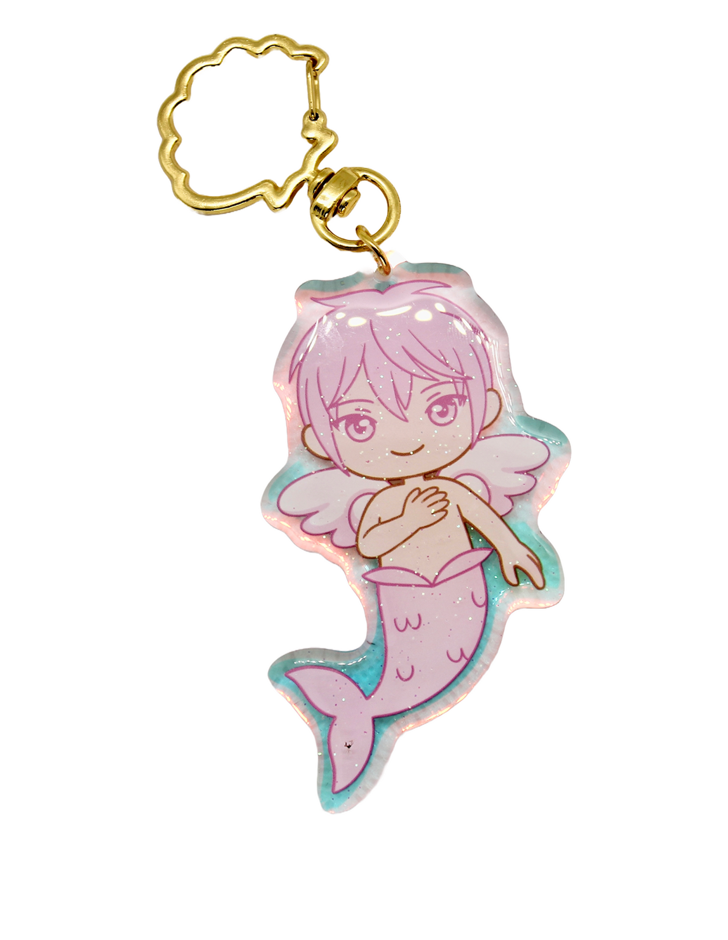 Pink Merman Acrylic Keychain