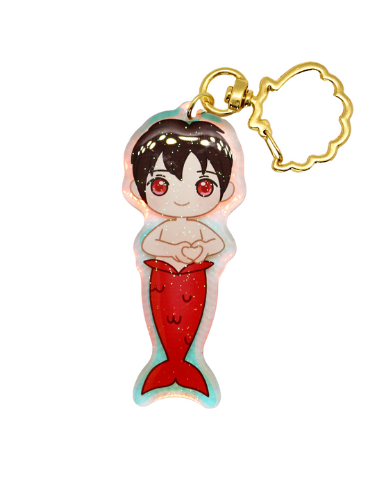 Red Merman Acrylic Keychain