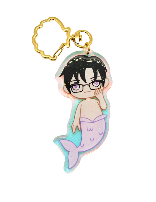 Lilac Merman Acrylic Keychain