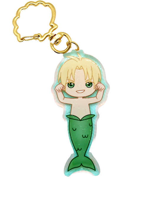 Dark Green Merman Acrylic Keychain