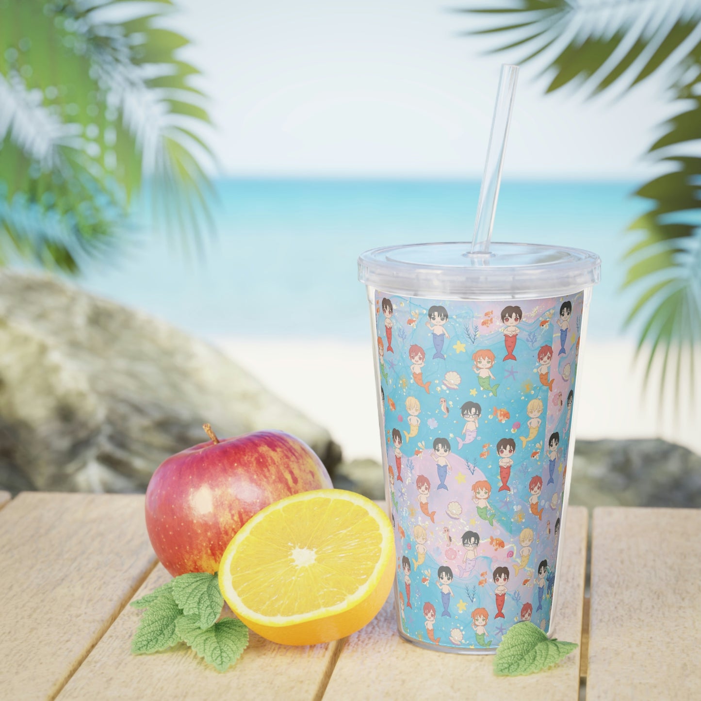 Merman Friends Tumbler with Straw