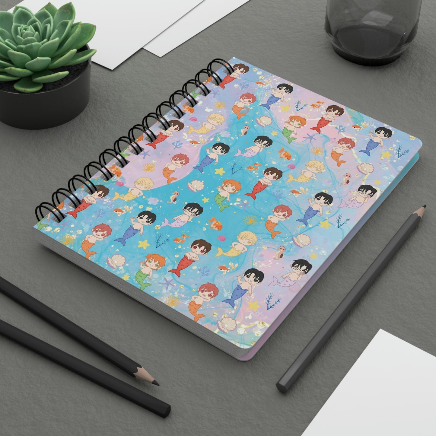 Merman Friends Spiral Bound Journal