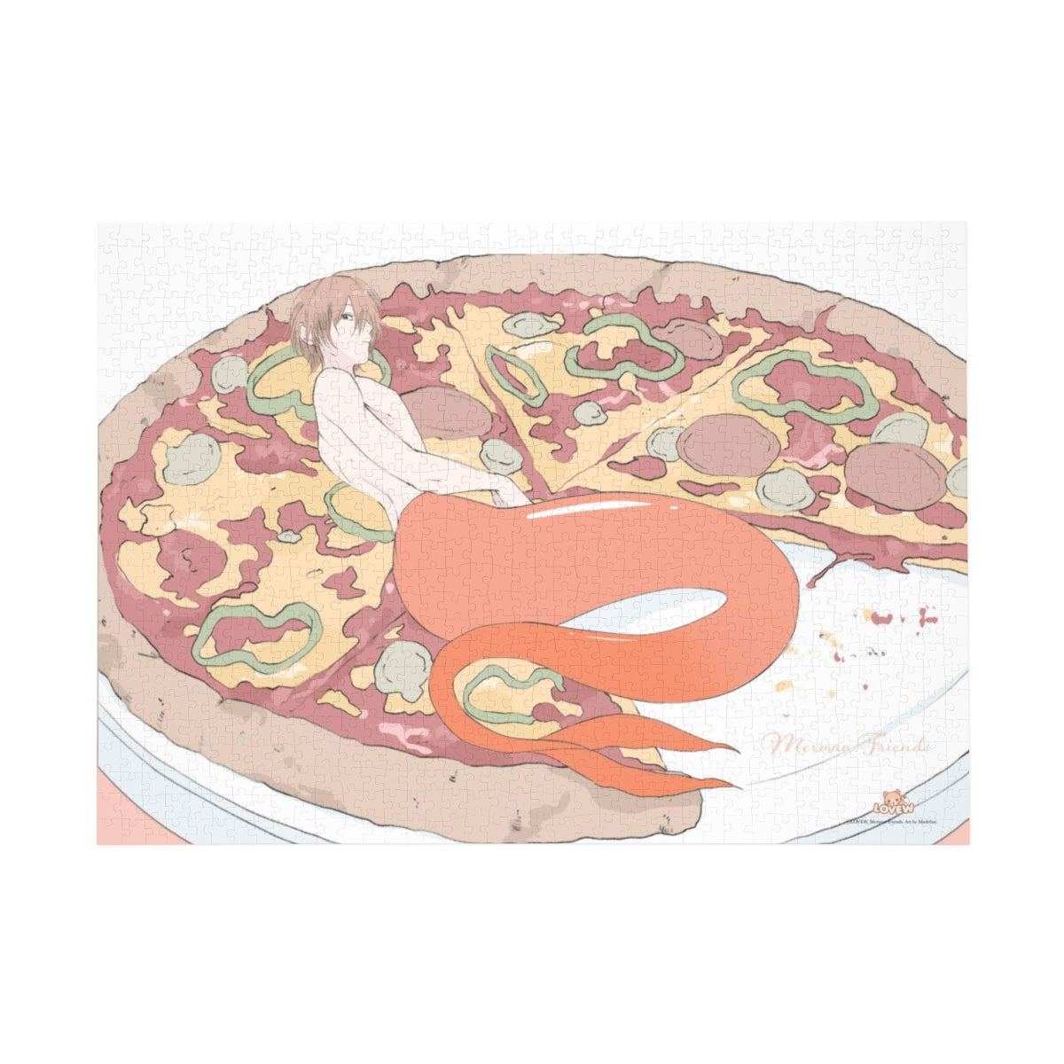 Red Merman on a Pizza Puzzle