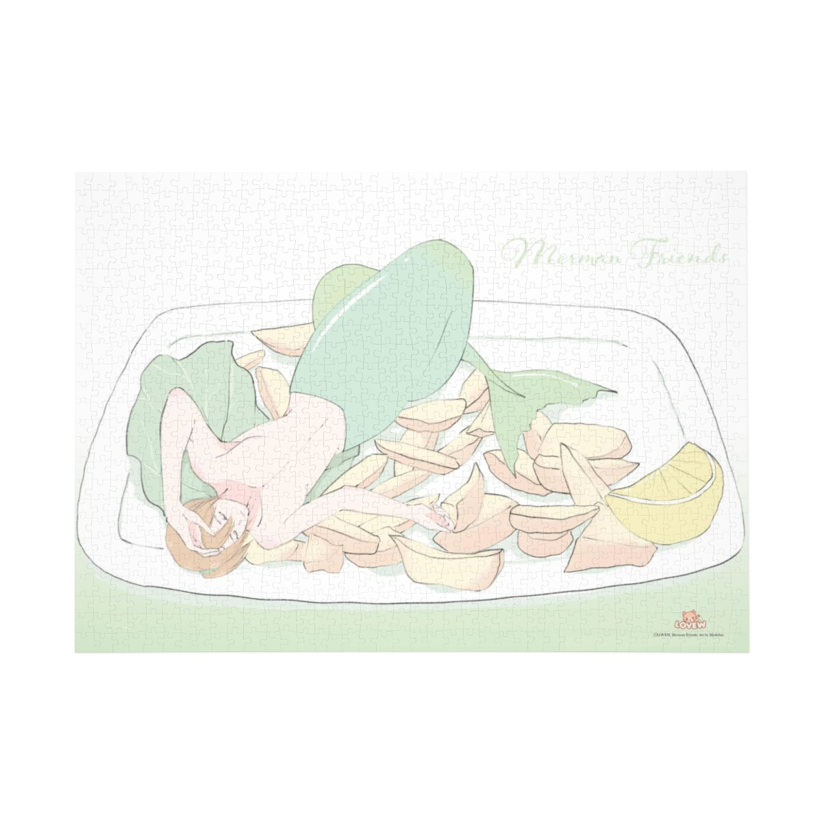 Green Merman sleeping in Chips Puzzle