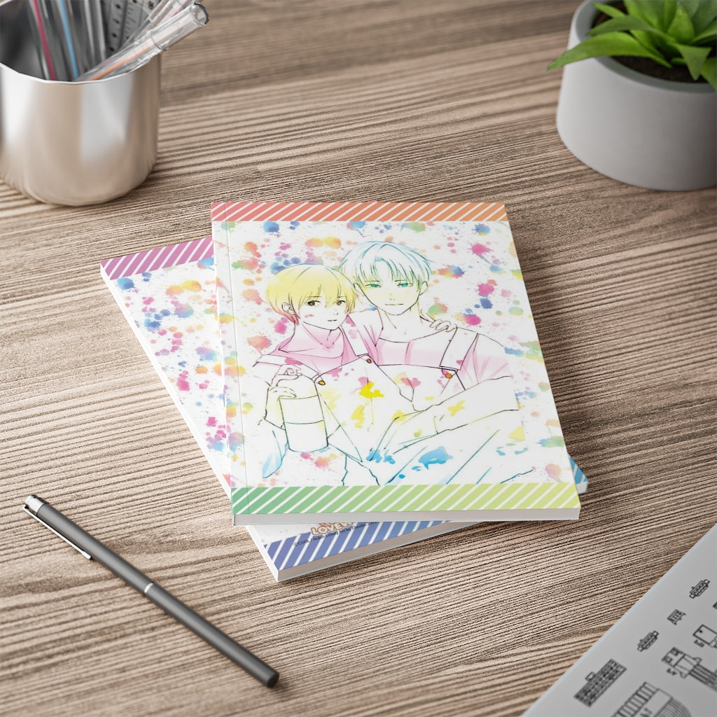 PRIDE Rainbow Paint Splatter Softcover Notebook