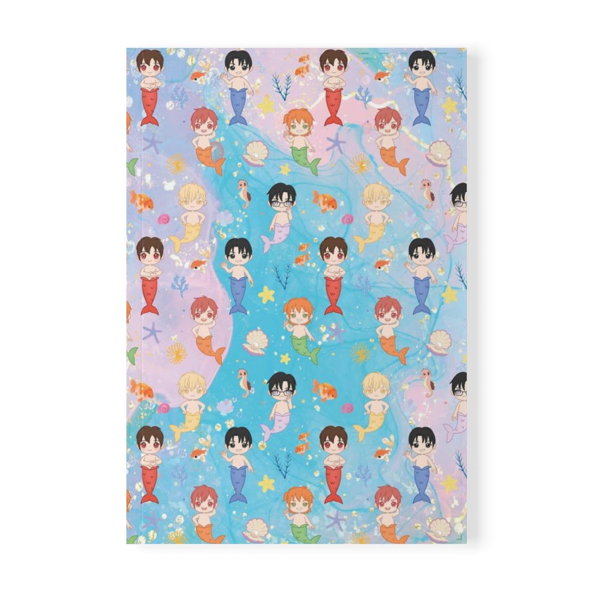 Merman Friends Softcover Notebook, A5