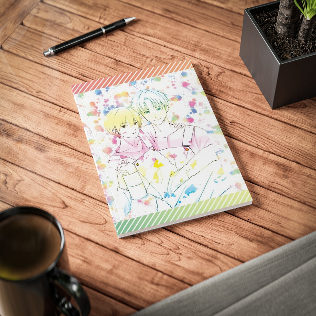 PRIDE Rainbow Paint Splatter Softcover Notebook