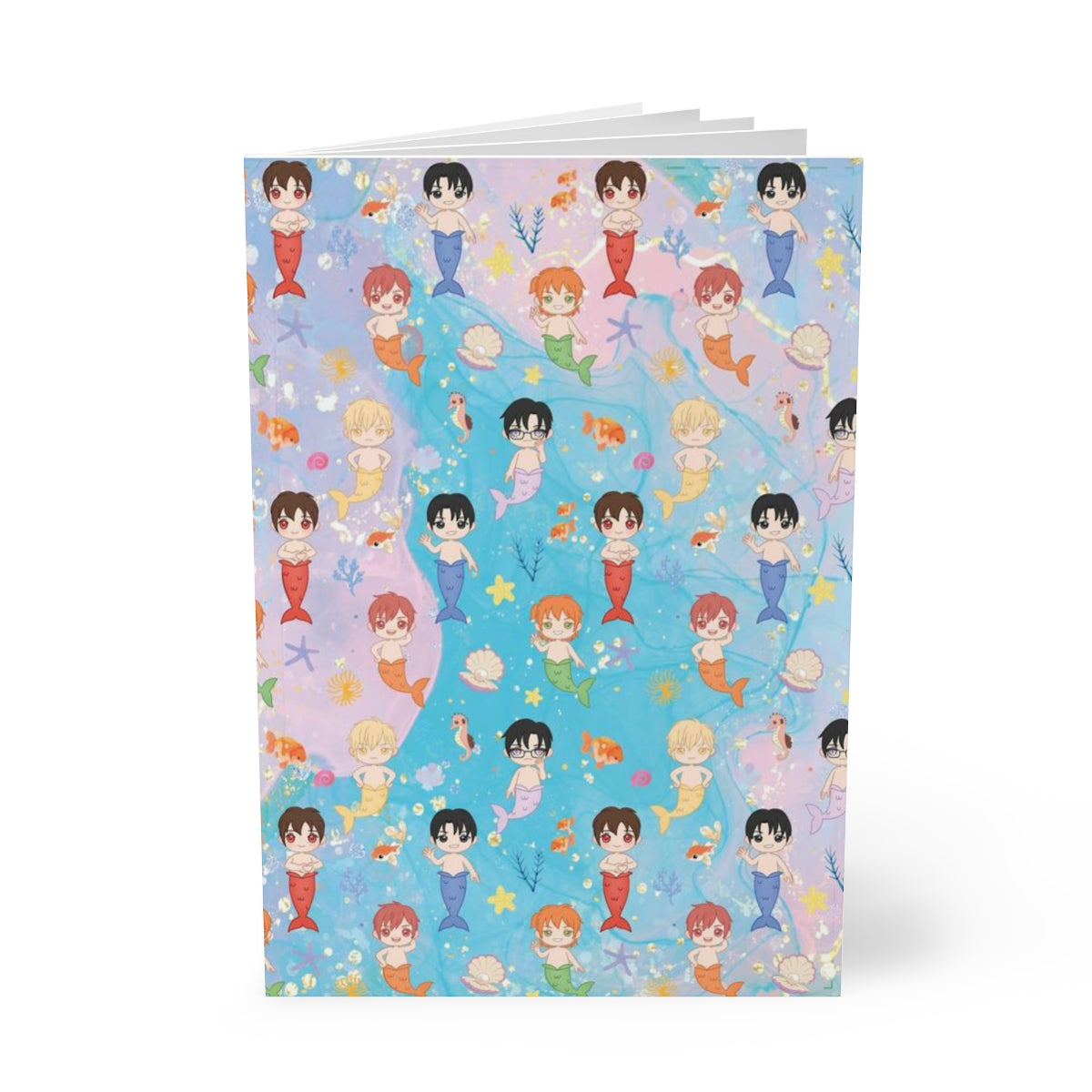 Merman Friends Softcover Notebook, A5