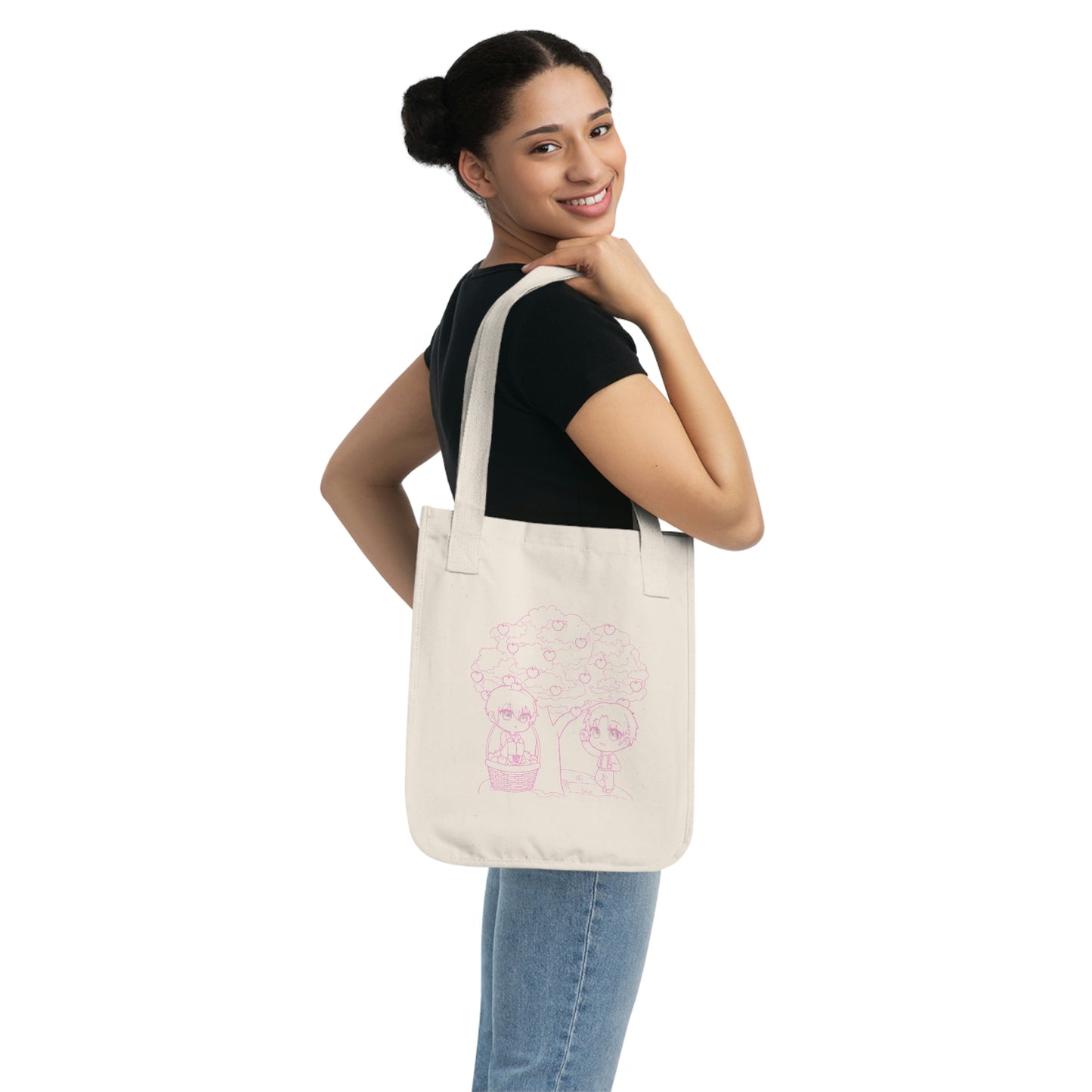 Pink Apple Picking Tote Bag