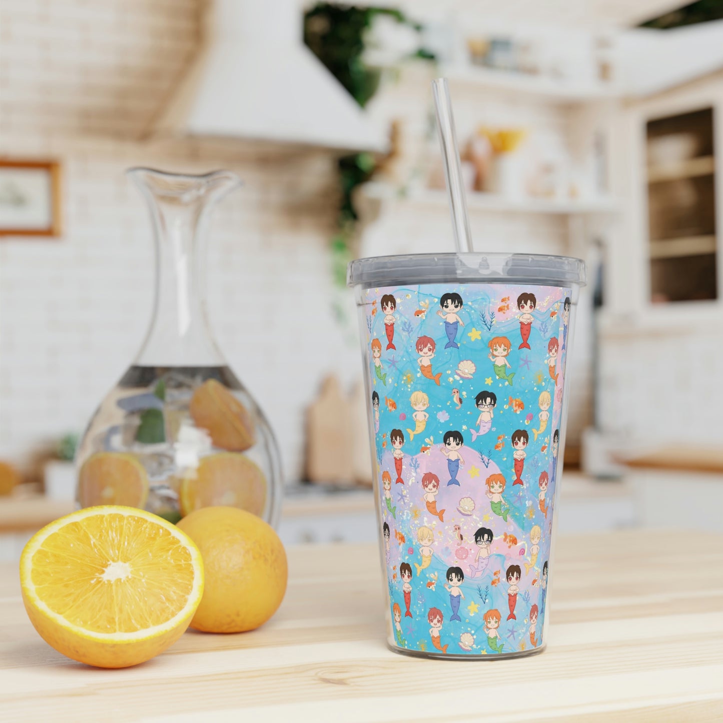 Merman Friends Tumbler with Straw